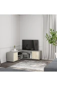 İNARCH DİZAYN Roza Köşe – Çok Amaçlı, Kapaklı TV Sehpası Gri/traverten - 1