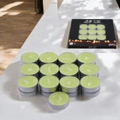 Tealight Mum 25x10 Gr Dekoratif Mumu Kandil Hediyelik Fitilli Mumluk Şamdan Krem Renk Kokusuz - 5