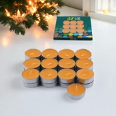 Tealight Mum 25x10 Gr Dekoratif Mumu Kandil Hediyelik Fitilli Mumluk Şamdan Turuncu Renk Kokusuz - 2