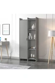 İNARCH DİZAYN Offer Çok Raflı, Tek Kapaklı Kitaplık Gri - 180 Cm, Ev-ofis, Kütüphane - 3