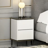 İNARCH DİZAYN İmaj Komodin Orma Mermer/Beyaz Gold thumbnail 1