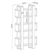 İNARCH DİZAYN Milano Kitaplık, İstanbul Ceviz/Antrasit, Raflı Kitaplık, Kütüphane, Çalışma Odası, Ev-Ofis - 5