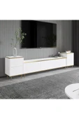 İNARCH DİZAYN İmaj Tv Ünitesi ve Komodin Takım Beyaz/Gold thumbnail 2