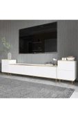 İNARCH DİZAYN İmaj Tv Ünitesi ve Komodin Takım Beyaz/Gold thumbnail 3