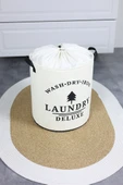 Laundry Baskılı Fileli Havlu Kıyafet Kirli Çamaşır Sepeti 37 x 40 - 7