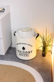 Laundry Baskılı Fileli Havlu Kıyafet Kirli Çamaşır Sepeti 37 x 40 - 2