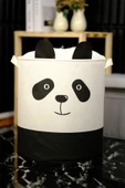 Panda Tasarımlı Bebek Çocuk Odası Fileli Düzenleyici Saklama Kutusu Oyuncak Kirli Sepeti 37x40 - 5