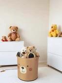 Ayı Tasarımlı Filesiz Bebek Çocuk Odası Düzenleyici Saklama Kutusu Oyuncak Kirli Sepeti 37x40 - 2