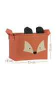 Tilki Desenli Dikdörtgen Katlanabilir Organizer Sepet 25 x 15 x 18 - 6