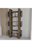 İNARCH DİZAYN Milano Kitaplık, İstanbul Ceviz/Antrasit, Raflı Kitaplık, Kütüphane, Çalışma Odası, Ev-Ofis - 3
