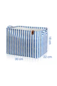 Mavi Çizgili Dikdörtgen Dolap Çekmece İçi Düzenleyici 30 x 22 x 18 - 4