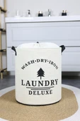 Laundry Baskılı Fileli Havlu Kıyafet Kirli Çamaşır Sepeti 37 x 40 - 8