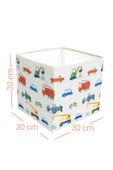Araba Desenli Kapaksız Oyuncak Kutusu Dizenleyici Organizer Kutu 30 x 30 x 30 - 4