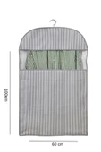 Gri Çizgili Elbise Kılıfı Takım Elbise Kılıfı Kıyafet Taşıma Kılıfı Gamboç 60x100 - 3