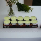 Tealight Mum 10x10 Gr Dekoratif Mumu Kandil Hediyelik Fitilli Mumluk Şamdan Krem Renk Kokusuz - 5