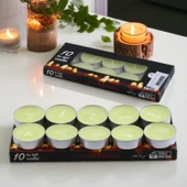 Tealight Mum 10x10 Gr Dekoratif Mumu Kandil Hediyelik Fitilli Mumluk Şamdan Krem Renk Kokusuz - 6