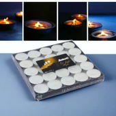 Tealight Mum 50x6 Gr Dekoratif Mumu Kandil Hediyelik Fitilli Mumluk Şamdan Krem Renk Kokusuz - 2