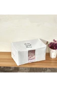Orta Boy Beyaz Pvc Detaylı Home Sweet Home Baskılı Hurç 52x28x31 - 1