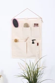 5 Cepli Havlur Kumaş Çok Amaçlı Askılı Duvar Tipi Dolap Içi Banyo Mutfak Düzenleyici Organizer 35x45 - 2
