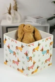 Sausage Dog Çok Amaçlı Oyuncak Saklama Kutusu Çamaşır Sepeti Katlanır Düzenleyici Sepet 30x30x30 - 3