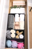 4'lü Antrasit Çizgili Dolap-Çekmece Içi Organizer Seti 28x28x13 (X1) / 28x13x13 (X1) / 13x13x13 (X2) - 3