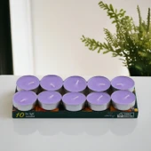 Tealight Mum 10x10 Gr Dekoratif Mumu Kandil Hediyelik Fitilli Mumluk Şamdan Lila Renk Kokusuz - 2