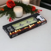 Tealight Mum 10x10 Gr Dekoratif Mumu Kandil Hediyelik Fitilli Mumluk Şamdan Krem Renk Kokusuz - 4