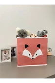 2'li Tilki Baskılı Kiremit Renk Kapaksız Kutu 30x30x30 Cm - 2