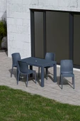 Çavdar Group 70x120 cm Rattan 4 Kişilik Masa Takımı Camsız Natura Sandalye Bahçe Teras Takımı Oturma Grubu - 1