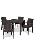 Çavdar Group Rattan 90x90 Cm Camsız Bahçe Balkon Teras Masa Takımı 4 Adet Sandalye - 2
