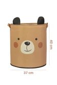 2'li Bear Tasarımlı Bebek Çocuk Odası Düzenleyici Saklama Kutusu Oyuncak Kirli Sepeti 37x40 - 5
