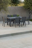 Çavdar Group 80x140 cm Rattan 6 Kişilik Masa Takımı Camsız Sedan Sandalye Bahçe Teras Takımı Oturma Grubu - 1