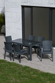 Çavdar Group 80x140 cm Rattan 6 Kişilik Masa Takımı Camlı Trend Sandalye Bahçe Teras Takımı Oturma Grubu - 1