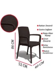 Çavdar Group Rattan 70x120 Cm Camsız Bahçe Balkon Teras Masa Takımı 4 Adet Sandalye - 6