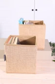2'li Küçük Jüt Kapaksız Çok Amaçlı Oyuncak Saklama Kutu Seti20x20x20 - 4