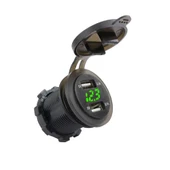 Voltmetreli USB Portu 4.2A 12V 24V Yeşil Led Işıklı thumbnail 1