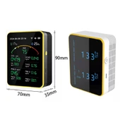 AEK-Tech 15'li AQI,TEMP,HUMI,CO2,HCHO,CO,TVOC,PM2.5,PM10,PM1.0,PM0.3 Dedektör Taşınabilir Ev Ofis Hava Kalitesi Ölçüm Cihazı - 4