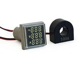 3'lü Volt Amper Hertz Ölçüm Voltmetre AC60-500V 0-100A 20-75Hz - 1