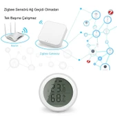 HyMark ZigBee Tuya Akıllı Yaşam Uygulaması Sıcaklık Nem Sensörü LCD Ekran APP Kontrol Alexa Google Home thumbnail 5