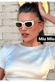 Miu Miu Mu12w142-5s051 Güneş Gözlüğü Beyaz Kemik Çerçeveli Uv400 - 7