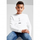 Antik Heykel Büst Yan Baskılı Unisex Çocuk Beyaz Sweatshirt - 1