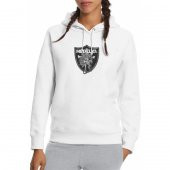 Metallica Heavy Metal Logo Baskılı Beyaz Kadın Örme Kapşonlu Sweatshirt Uzun kol - 1