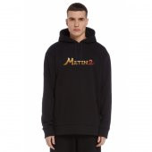 Metin2 Logo Baskılı Siyah Erkek Örme Kapşonlu Sweatshirt Uzun kol - 1