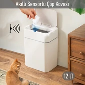 Porsima 4147 Hareket Sensörlü Sessiz Kapatma Çöp Kutusu Banyo Mutfak Çöp Kovası Kapaklı Banyo Çöp Kovası - 2