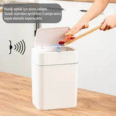 Porsima 4147 Hareket Sensörlü Sessiz Kapatma Çöp Kutusu Banyo Mutfak Çöp Kovası Kapaklı Banyo Çöp Kovası - 3
