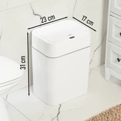 Porsima 4147 Hareket Sensörlü Sessiz Kapatma Çöp Kutusu Banyo Mutfak Çöp Kovası Kapaklı Banyo Çöp Kovası - 6