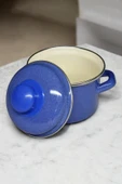 Nishev.com Evini Sev İtalyan Emaye Mini Derin Tencere 12 cm 900 ml – Mavi - 2
