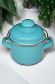 Nishev.com Evini Sev İtalyan Emaye Mini Derin Tencere 12 cm 900 ml – Turkuaz - 1