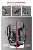 MOJE Safe Up 0-36 Kg 360° Dönebilen Isofix'li Oto Koltuğu - Siyah - 6