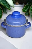 Nishev.com Evini Sev İtalyan Emaye Mini Derin Tencere 12 cm 900 ml – Mavi - 1